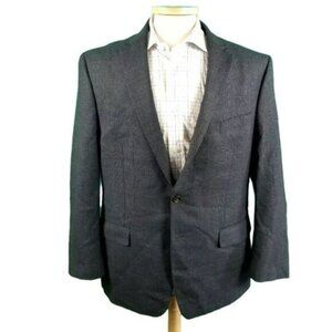Ralph Lauren 44r Blue Plaid Blazer 100% Wool 2 Button 1 Vent